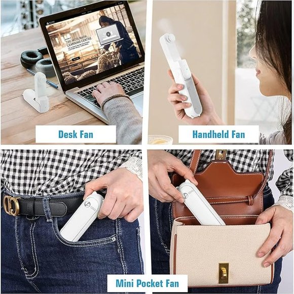 Green Portable Small Pocket Fan Rechargable - Picture 6 of 6